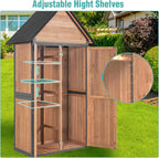 Sheds Outdoor Storage Garden Shed with Metal Frame Structure and Adjustable Shelves