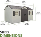 Lifetime 6446 Outdoor Storage Shed 8 x 15 Foot Desert Sand