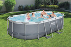 Power Steel 14' x 8'2" x 39.5" Oval Above Ground Pool Set Includes 530gal Filter Pump Ladder