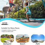 AOTOB 8FT 10FT 12FT 14 FT 15FT Trampoline with Safety Enclosure Net，Outdoor Trampoline with Basketball Hoop, Heavy Duty Jumping Mat and Spring Cover Padding for Kids and Adults, Storage Bag and Ladder