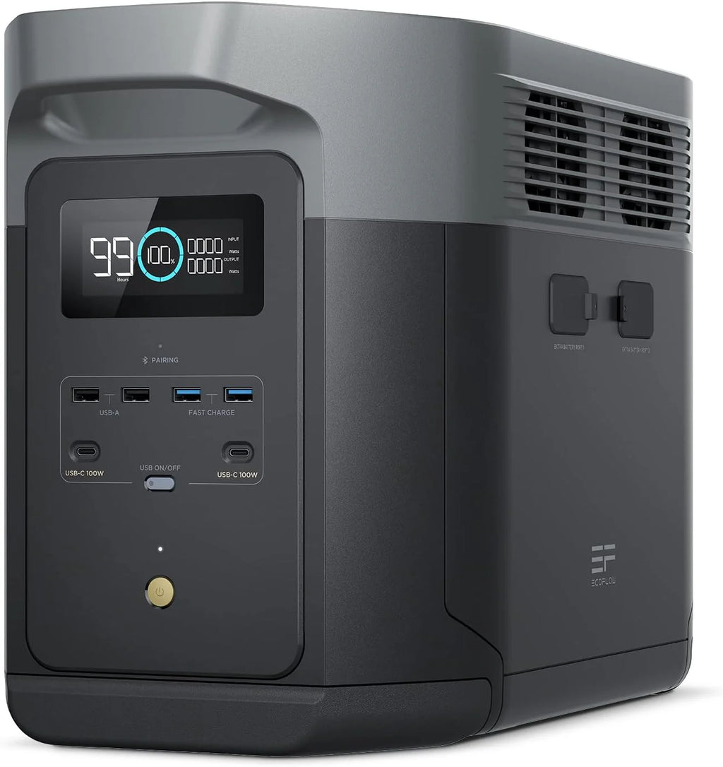 Portable Power Station DELTA 2 Max, 2400W LFP Solar Generator, Full Charge in 1 Hr, 2048Wh Solar Powered Generator for Home Backup(Solar Panel Optional)