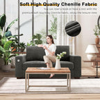 Hanherry 89" Sofa for Living Room, Modern Comfy Sofa with Medium Firm Seat Cushion, Removable Cover,Wide Armrest,USB/Type-C Port,Chenille Fabric Couches for Small Space,Apartment