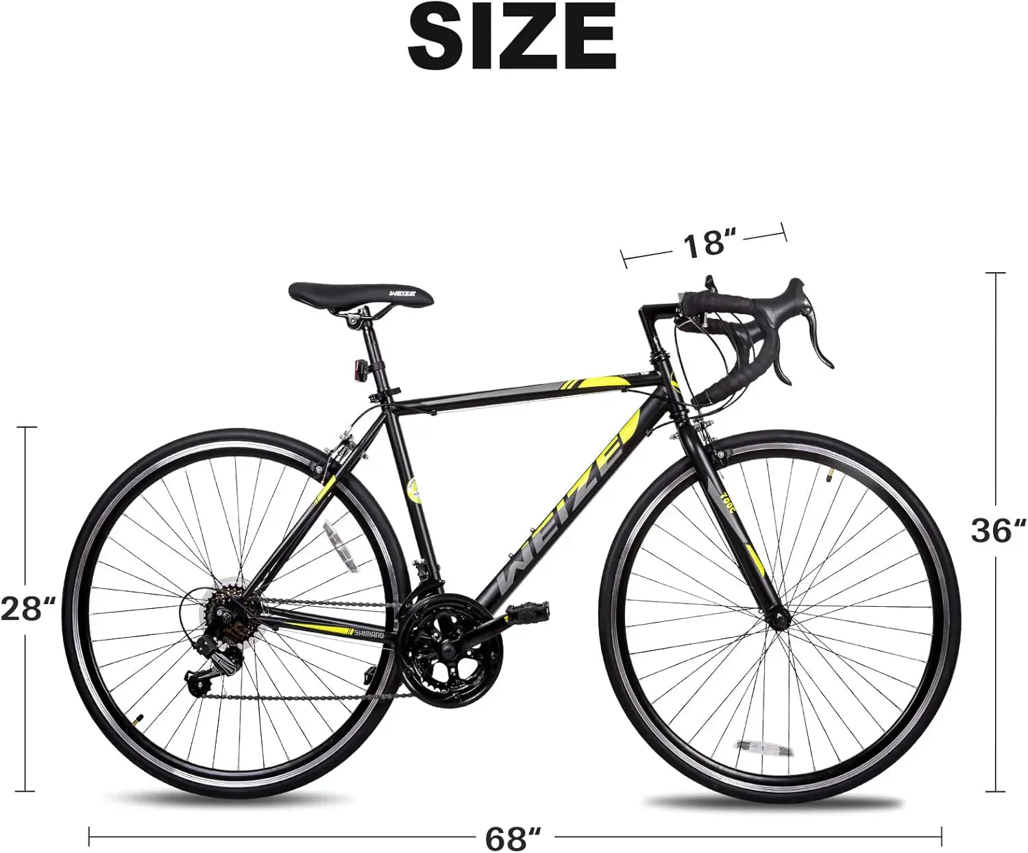 WEIZE Road Bike 700C Wheel City Commuter Bicycle Shimano 14 Speed Drop Bar Racing Adult Bike