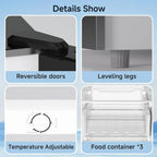 BANGSON Upright Freezer 7.0 Cu.ft Stand Up Freezer Convertible Upright Freezer/Refrigerator