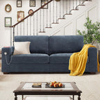 Hanherry 89" Sofa for Living Room, Modern Comfy Sofa with Medium Firm Seat Cushion, Removable Cover,Wide Armrest,USB/Type-C Port,Chenille Fabric Couches for Small Space,Apartment