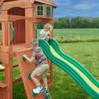 Backyard Discovery Atlantis Cedar Wood Swing Set with Clubhouse and Slide