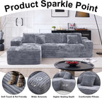 Cloud Sectional Couch with L Shape Chaise Modern Modular Sofa with Deep Seat Built in Cup Holder