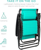 Best Choice Products Folding Zero Gravity Recliner Patio Lounge Chair Adjustable Canopy Shade