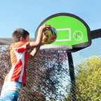 AOTOB 8FT 10FT 12FT 14 FT 15FT Trampoline with Safety Enclosure Net，Outdoor Trampoline with Basketball Hoop, Heavy Duty Jumping Mat and Spring Cover Padding for Kids and Adults, Storage Bag and Ladder