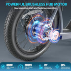 Caroma Peak 800W Foldable Adult Electric Scooter with 20-inch Wide Tires, 48V Battery, Basket, and Adjustable Seat