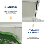 Amopatio 41 Cu Ft Horizontal Outdoor Storage Shed Resin Trash Can Storage Resin Shed