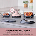 Ninja Crispi 4 in 1 Portable Glass Air Fryer Cooking System 4QT 6 Cup TempWare Glass Containers