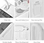 COSTWAY Double Tub 26 lb Capacity Laundry 18 lb 8 lb Spin Combo with Timer Knob Built-in Drain Pump Small Portable Washing Machine
