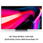 TCL 65" Class 8K Mini-LED UHD QLED Dolby Vision HDR Smart Roku TV