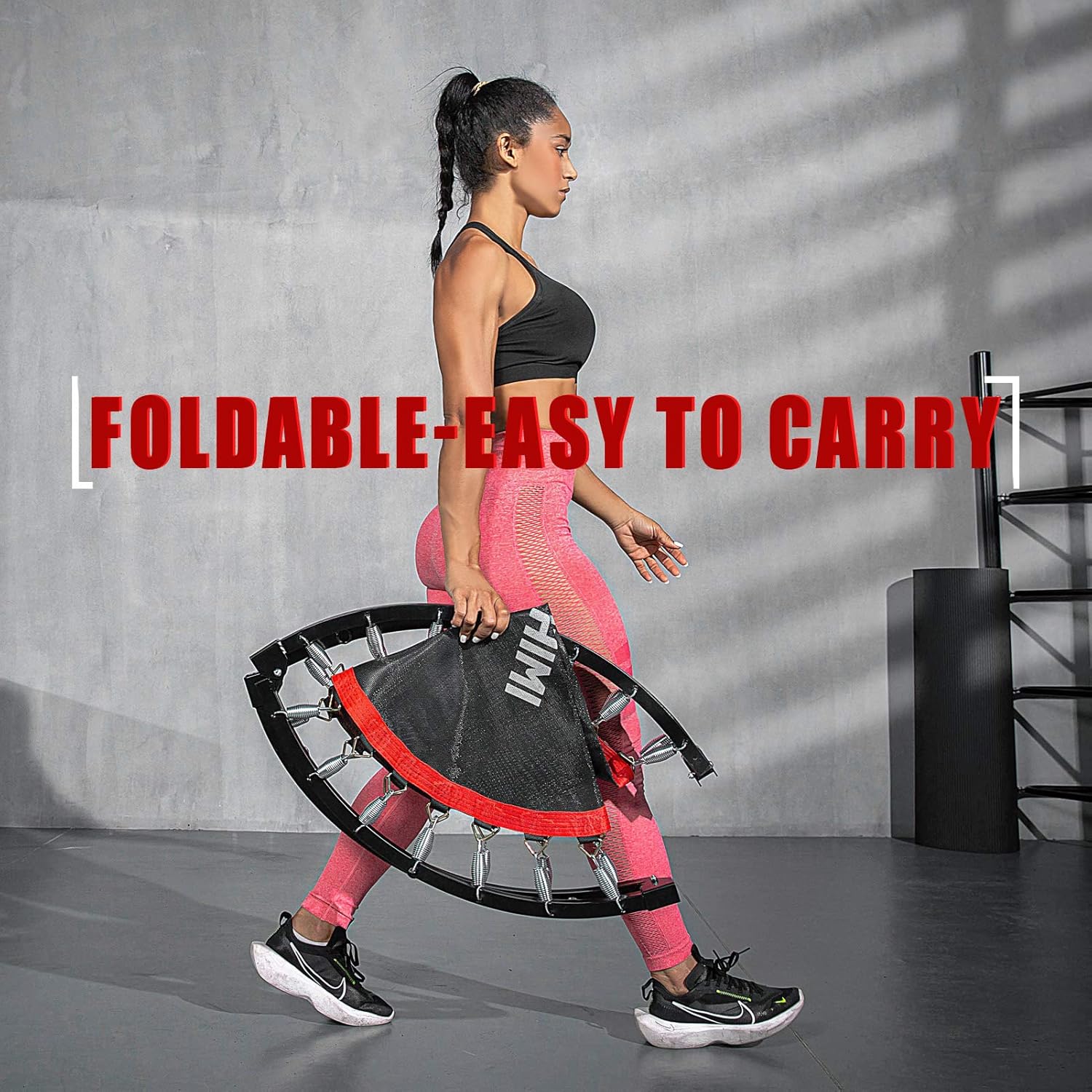 Kanchimi 40" 48" Folding Mini Fitness Indoor Exercise Workout Rebounder Trampoline