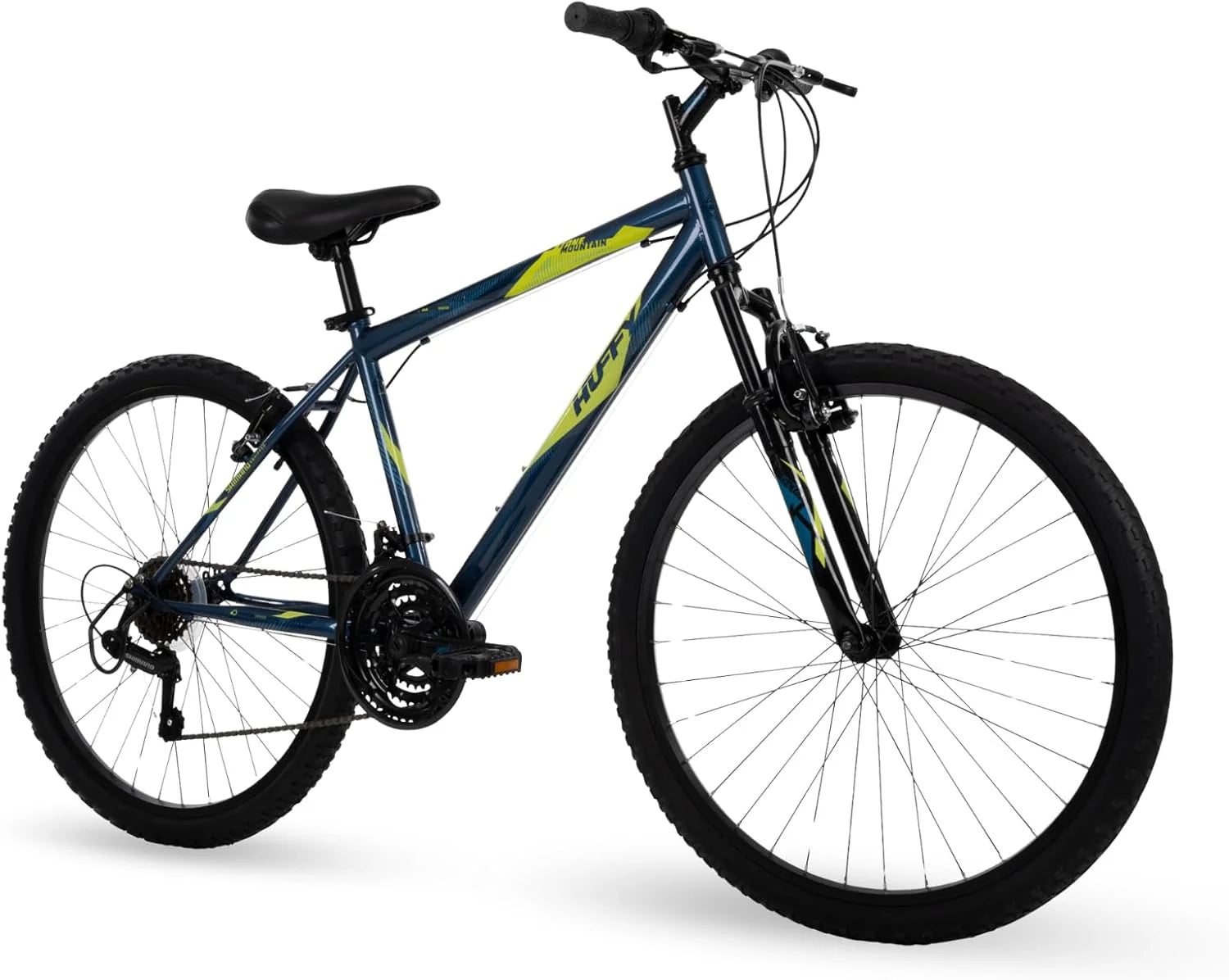 Huffy Stone Mountain Hardtail Mountain Bike for Boys/Girls/Men/Women, 20"/24"/26" Sizes, 6 or 21 Speed Shimano Twist Shifting, Front or Dual Suspension, Comfort Saddle, Sleek Colors
