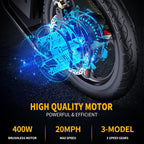 Ebikes for Adults, 400W Motor 22MPH Max Speed, 14?? Tire, 48V 15AH Removable Battery for Electric Bike, Multi-Shock Absorption, City Commuter, Foldable Adult Electric Bicycles
