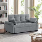 Serta Sabrina 73" Queen Rolled Arm Tufted Back Convertible Sleeper Sofa with Cushions (Dark Gray)