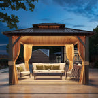 Outdoor Patio Gazebo, Hardtop Gazebo with Galvanized Steel Roof and Aluminum Frame