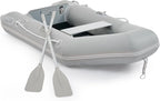 CREWORKS 7.5ft Inflatable Dinghy Boat, 2 Person 660lb Transom Sport Tender Boat with Pump Aluminum Oars Floor, Heavy Duty Inflatable Raft Kayak for Adults