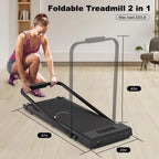 Bigzzia 2 in 1 Under Desk Treadmill, 2.5HP No Installation Portable Handrail Treadmills Running Machine, 6.25MPH, Treadmill with LED Display and Wireless Remote Control for Home/Office, 265 Lb