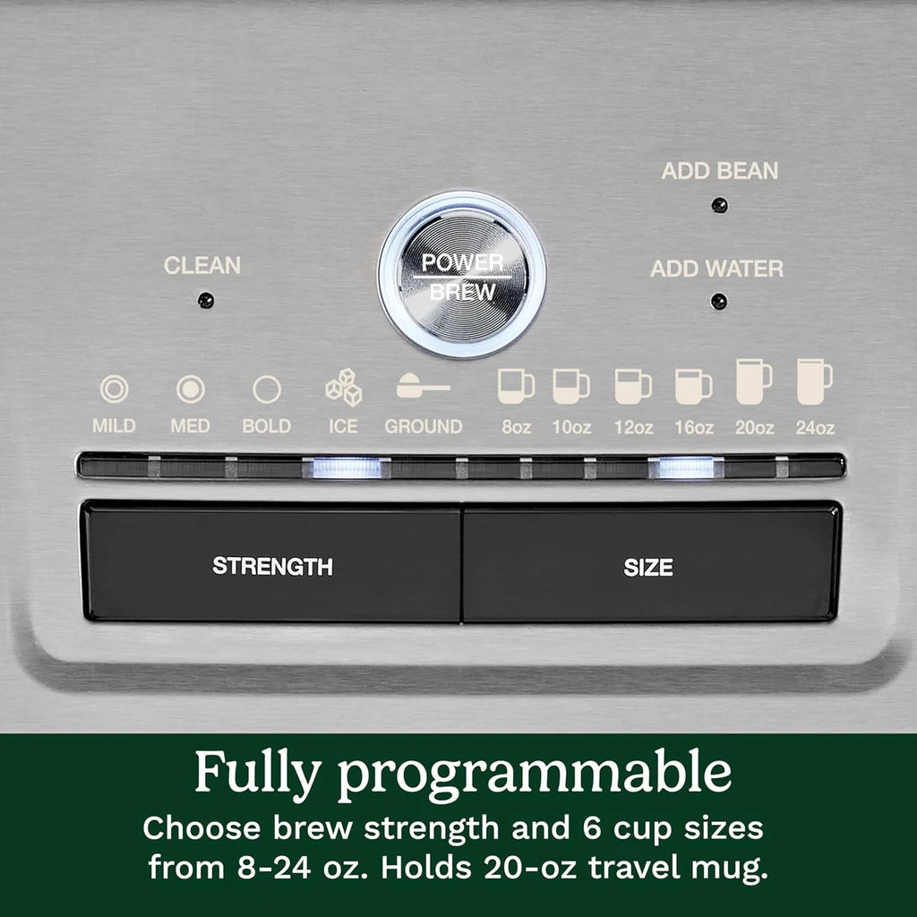Cuisinart Coffee Maker, Custom Grind and Brew Single Cup Coffee Maker, 6 Cup Sizes, Built-in Stainless Steel Burr Mill, Adjustable Strength, Grind Control and Over Ice Feature, Easy Cleaning, DGB-30