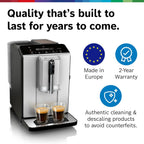 Bosch Fully Automatic Coffee and Espresso Machine - One-Touch Drinks, Barista Style, Double Cup Super Coffee Maker - Large Bean Capacity - Easy Clean, Maintenance - Black - TIU20307
