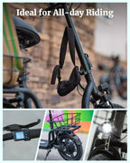 Gotrax adult electric scooter with seat maximum range of 19-25 miles all-terrain tires wide pedals