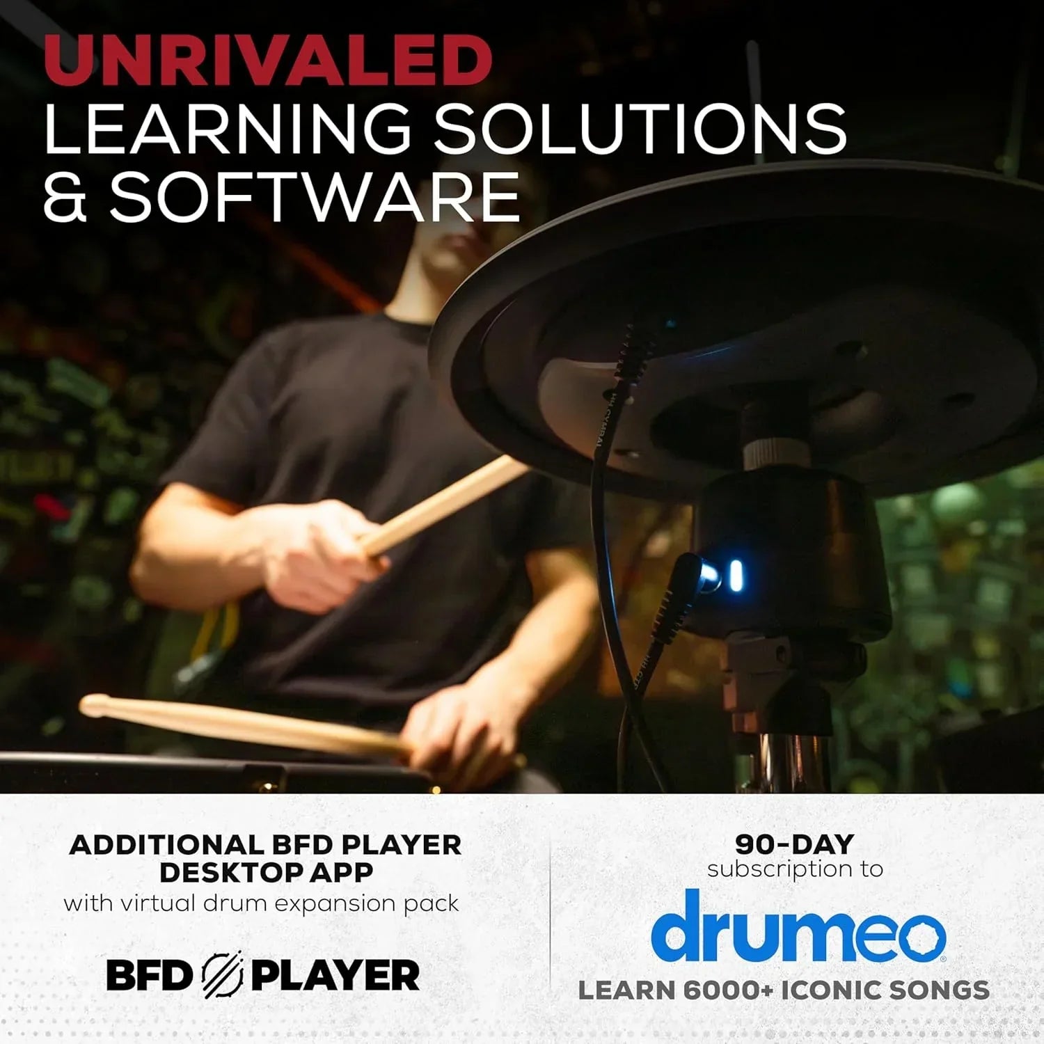 Alison Strata Prime Electronic Drum Set with Touch Screen Dual Area Grid Head
