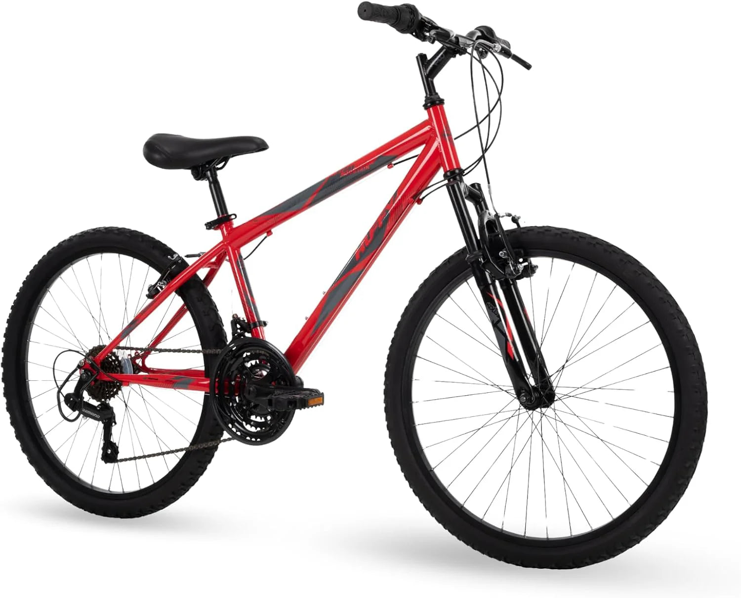 Huffy Stone Mountain Hardtail Mountain Bike for Boys/Girls/Men/Women, 20"/24"/26" Sizes, 6 or 21 Speed Shimano Twist Shifting, Front or Dual Suspension, Comfort Saddle, Sleek Colors