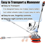 Commercial Floor Scrubber Machine with Brushes and Pads, Heavy Duty Floor Buffer Polisher and Cleaner- Deep Cleaning Tile and Grout, Hardwood Floors and Carpets without Getting on Hands and Knees