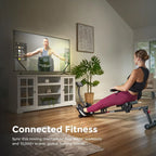 Sunny Health & Fitness Compact Adjustable Rowing Machine with 12 Levels of Resistance