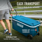 Coleman Classic Series Insulated Portable Wheeled Cooler, Leak-Resistant Outdoor Hard Cooler Keeps Ice up to 5 Days, 100-Quart