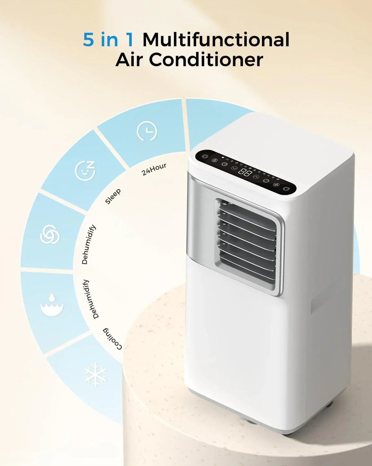 Portable-Air-Conditioners-16,000-Btu AC Unit 5 in 1 Wifi Smart Air Conditioner with APP Fan