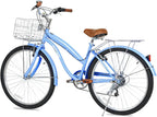 WEIZE Beach Cruiser Bike 26 inch Commuter Bicycle for Adult Men and Women 7-Speed/High-Carbon
