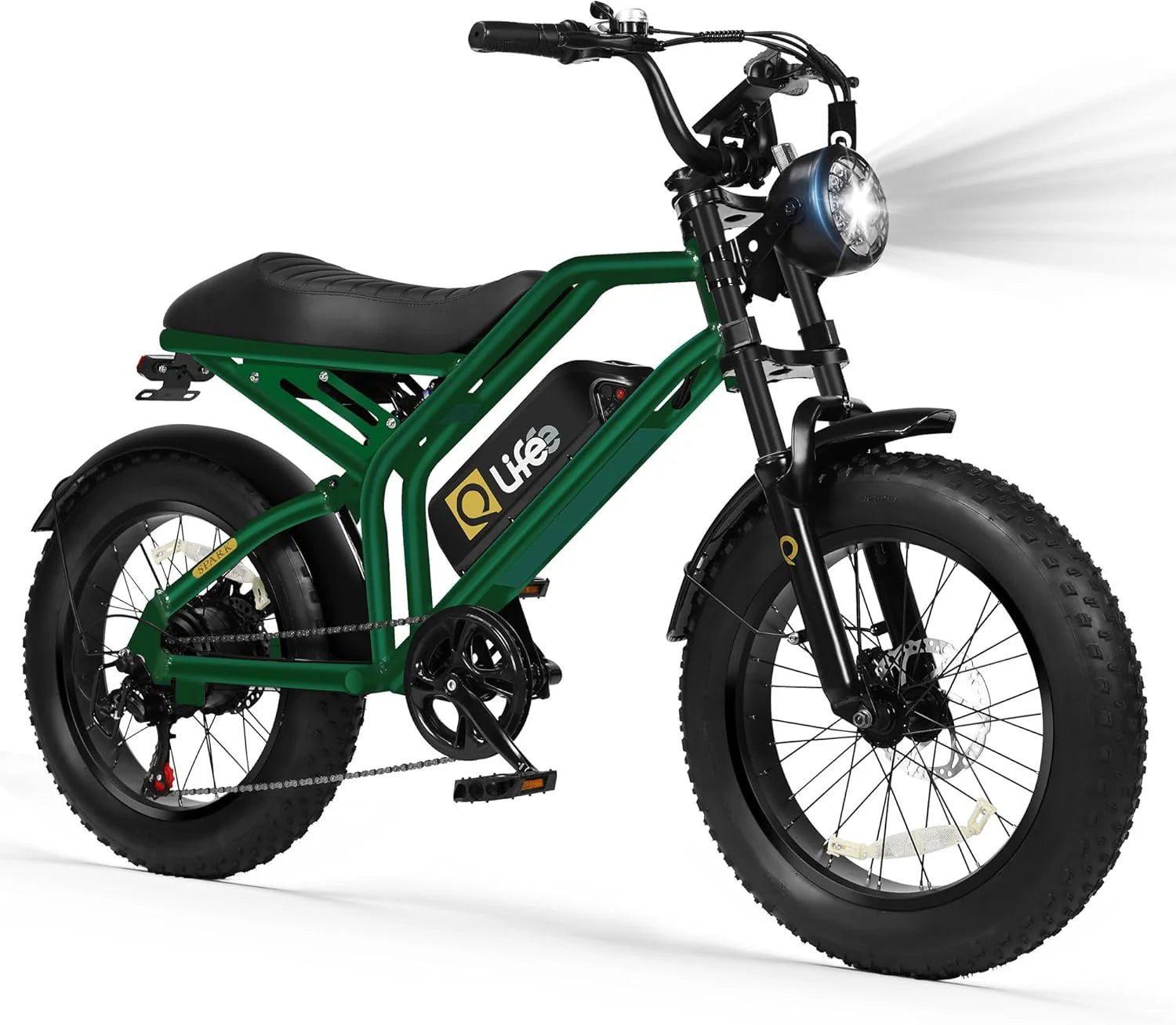 Qlife Electric Bike for Adults/Teens Spark-1500W Peak Motor 20" Fat Tires 28MPH(Unlock to 35MPH) Dirt Bike