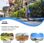 AOTOB 8FT 10FT 12FT 14 FT 15FT Trampoline with Safety Enclosure Net，Outdoor Trampoline with Basketball Hoop, Heavy Duty Jumping Mat and Spring Cover Padding for Kids and Adults, Storage Bag and Ladder
