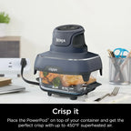 Ninja Crispi 4 in 1 Portable Glass Air Fryer Cooking System 4QT 6 Cup TempWare Glass Containers