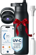 LARQ PureVis Self-Cleaning Water Bottle, Obsidian Black, 1L