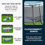 Power Steel 14' x 8'2" x 39.5" Oval Above Ground Pool Set | Includes 530gal Filter Pump, Ladder, ChemConnect Dispener
