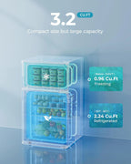EUHOMY 3.2 Cu.Ft Mini Fridge with Freezer ?C 2-Door Compact Refrigerator for Bedroom, Dorm, Office or Apartment, Silver