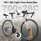 WEIZE Road Bike, 700C Wheel City Commuter Bicycle, Shimano 14 Speed Drop Bar, Racing Adult Bike with Caliper Brakes, High-Carbon Steel Hybrid Bikes