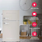 Frigidaire Retro Mini Fridge with Freezer Side Bottle Opener-Small 2 Door Refrigerator Office Bar