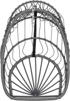 Yechen Indoor Outdoor Egg Hanging Chair with Stand, Patio Wicker Swing Egg Chair Indoor Swinging Chair Outdoor Hammock Egg Chair 350lbs Capacity for Patio Bedroom Balcony, Charcoal Grey (EG-001)