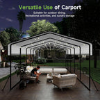 10'x15' Heavy Duty Metal Carport Outdoor Garage Car Shelter Shade with Heavier Frame