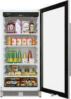EdgeStar VBM101 22" Wide 10.1 Cu. Ft. Commercial Beverage Merchandiser ?C Stainless Steel, Temp Alarm, Reversible Door
