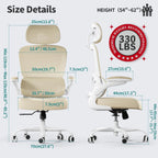 Office Chair Ergonomic Desk Chair, 330 lbs Home Mesh Desk Chair with Wheels, Comfortable Gaming Chair, High Back Office Chair
