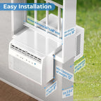 Antarctic Star U-Shaped Air Conditioner Window 12000BTU Ultra Quiet Window Air Conditioner Cools