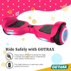 GOTRAX Edge Hoverboard for Kids Adults, 6.5" Tires 6.2mph & 2.5 Miles Self Balancing Scooter, Pink