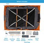 CORE Straight Wall Cabin Tents | 10 Person / 11 Person / 12 Person Large Multi Room Family Tents for Car Camping & Outdoor Adventures